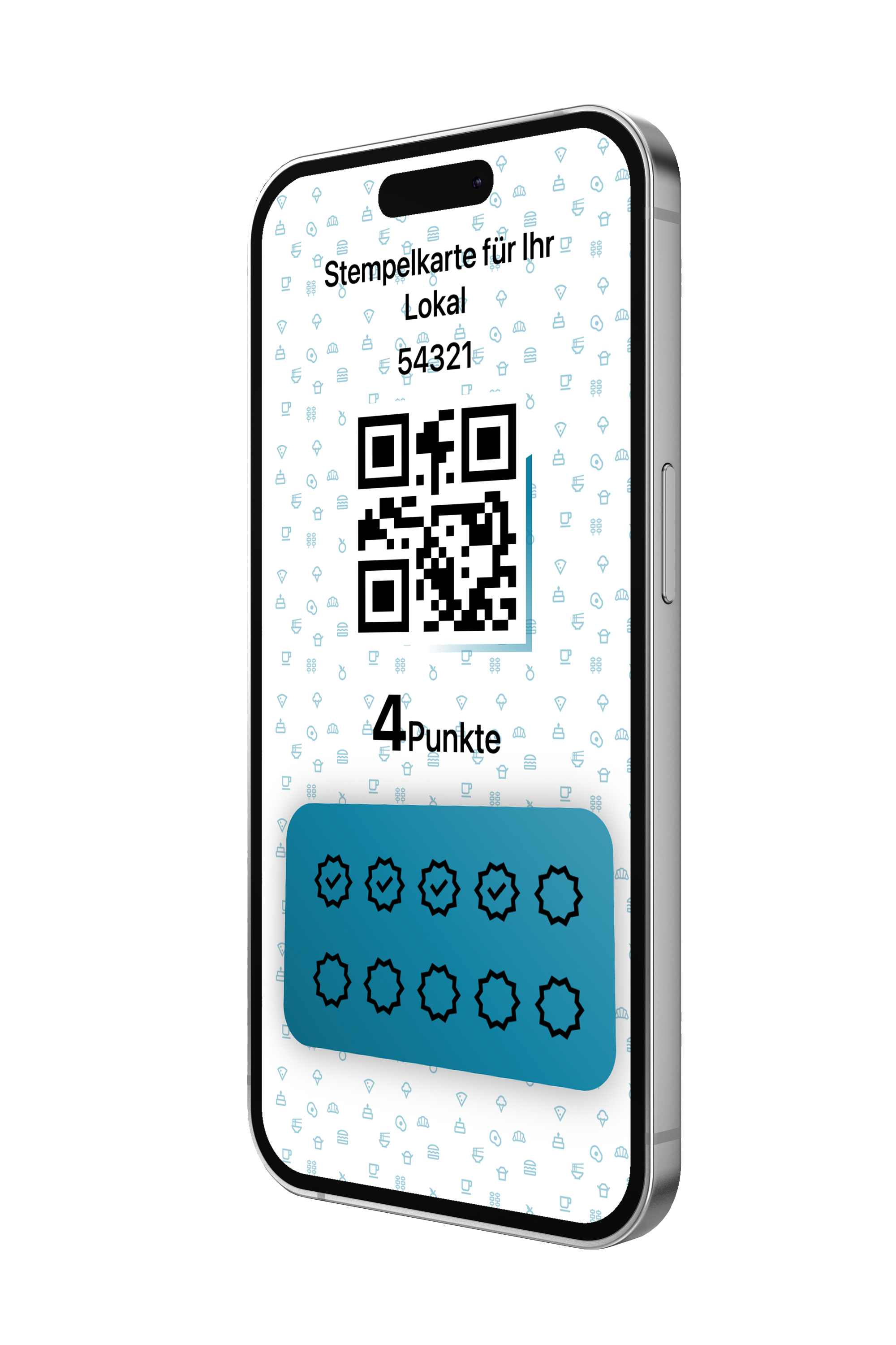 Smartphone mit Hillcode Stempelkarte