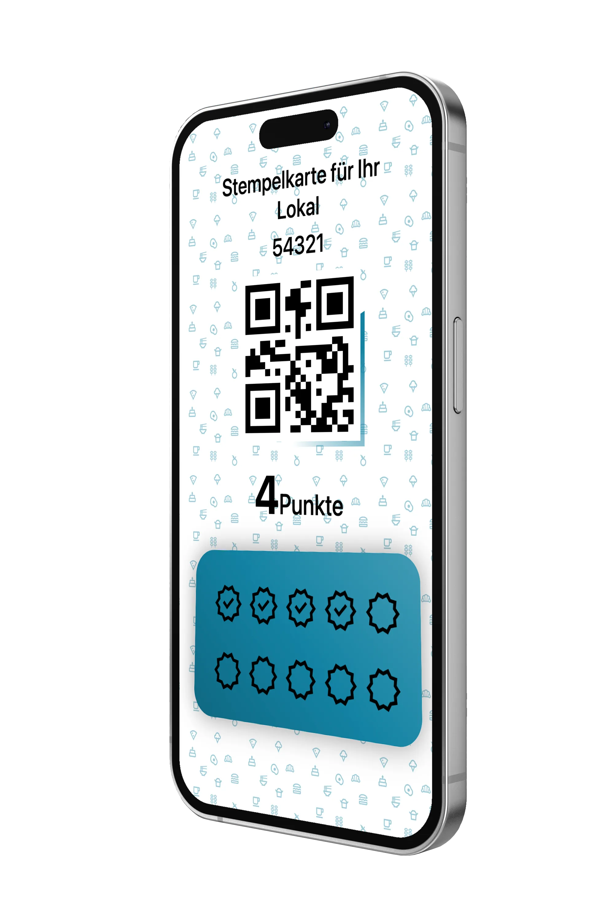 Smartphone mit Hillcard, der digitalen Stempelkarte von Hillcode